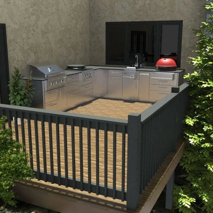 Sunstone 30″ Kamado Base Cabinet for UpTo 24 In. Dia. Kamado and for Sunstone Power Cirque–SAC30KBDC - Full View