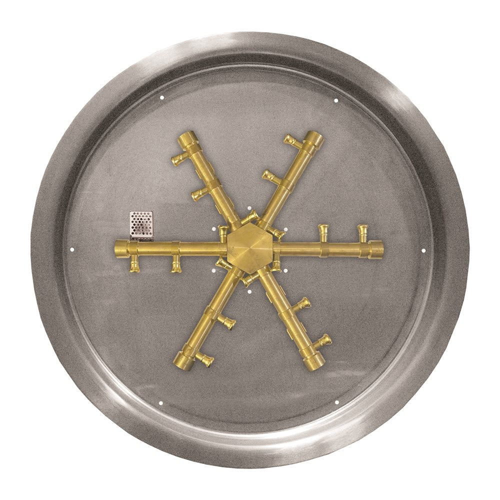 Firegear Pro Series 33-Inch Round Drop-In Pan Natural Gas Fire Pit Burner System with 21-Inch Brass Spur and TPSI Ignition - FPB-33RPSBR21TPSI-N - image 2
