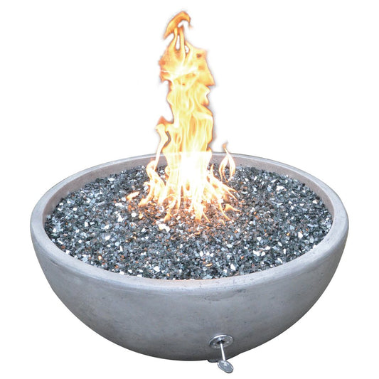 TrueFlame Adobe 30-Inch GFRC Fire and Water Bowl - Grey - TF-GFRC-FBWGR-30W