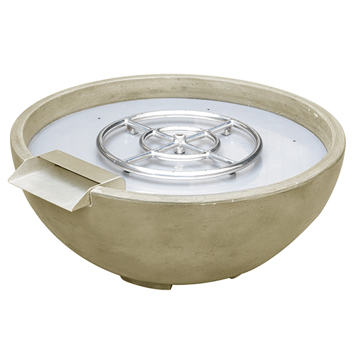 TrueFlame Adobe 30-Inch GFRC Fire and Water Bowl - Sand - TF-GFRC-FBWSN-30W