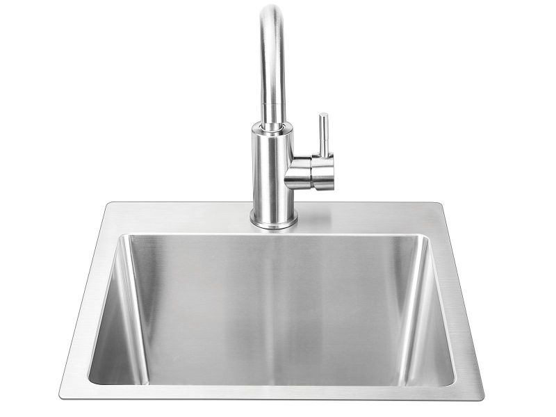 Bull 18-Inch Stainless Steel Dual Mount Sink with Faucet - 12515 Front View