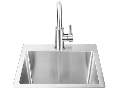 Bull 15-Inch Stainless Steel Dual Mount Sink with Faucet - 12516 - Front View
