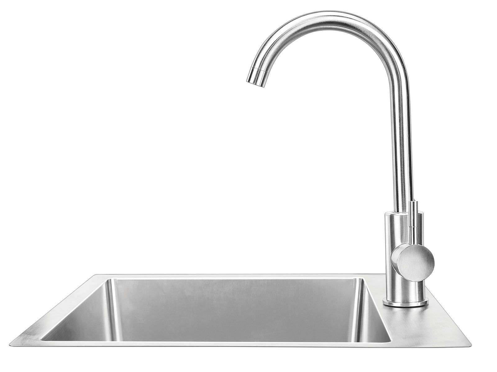 Bull 15-Inch Stainless Steel Dual Mount Sink with Faucet - 12516 - Left View