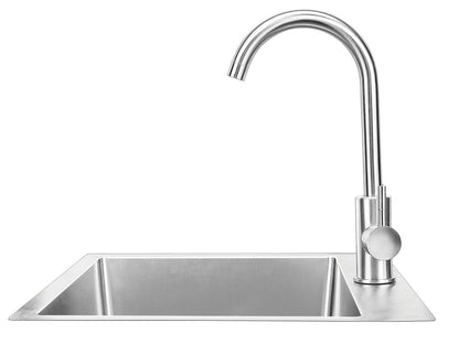 Bull 15-Inch Stainless Steel Dual Mount Sink with Faucet - 12516 - Left View