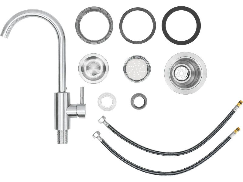 Bull 18-Inch Stainless Steel Dual Mount Sink with Faucet - 12515 Built-in Detail