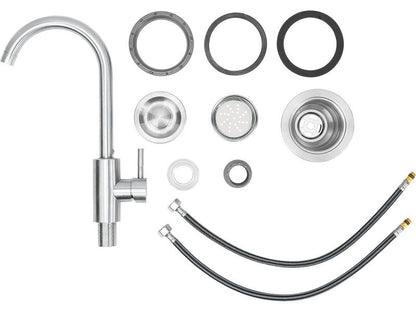 Bull 18-Inch Stainless Steel Dual Mount Sink with Faucet - 12515 Built-in Detail