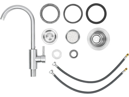 Bull 15-Inch Stainless Steel Dual Mount Sink with Faucet - 12516 - All Part