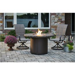 Outdoor GreatRoom Beacon Round Fire Pit Table in Marbleized Noche - BD-20-MNB