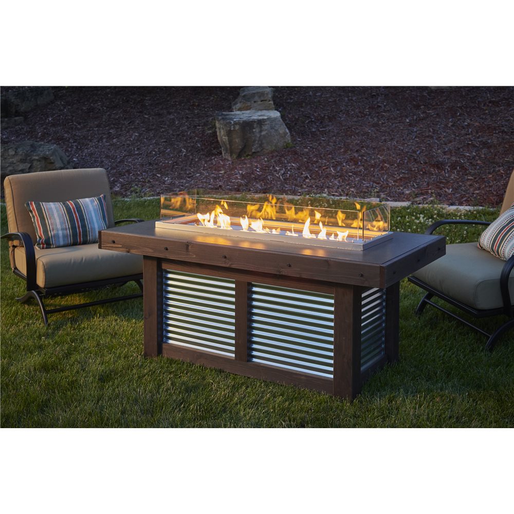 Outdoor GreatRoom Denali Brew Linear Gas Fire Pit Table - DENBR-1242