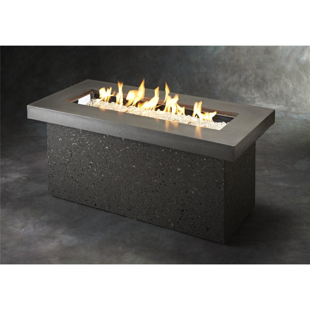 Outdoor GreatRoom Key Largo Stainless Steel Linear Fire Pit Table - KL-1242-SS
