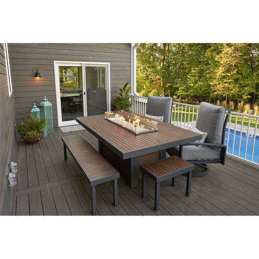 Outdoor GreatRoom Kenwood Linear Dining Height Fire Pit Table - KW-1242-K