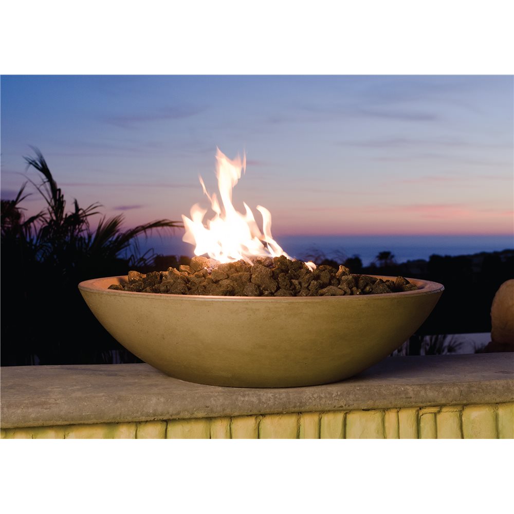 American Fyre Designs Marseille 32-Inch Propane Fire Bowl in Light Basalt - 753-LB-80-M6PC
