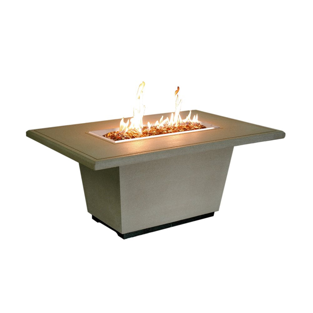 American Fyre Designs Cosmopolitan 54-Inch Rectangular Propane Fire Table in White Aspen - 635-WA-11-M4PC
