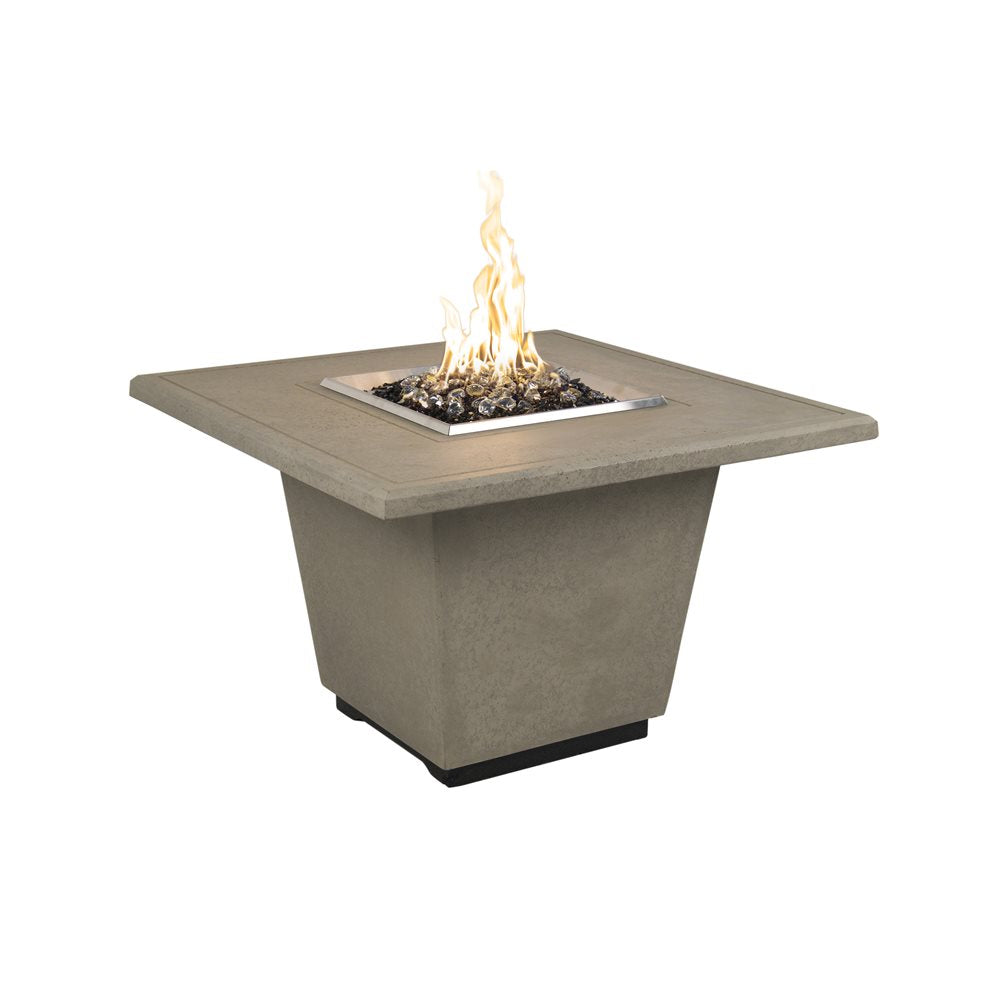 American Fyre Designs Cosmopolitan 36-Inch Square Chat Height Propane Fire Table in Black Lava - 640-BA-11-M2PC