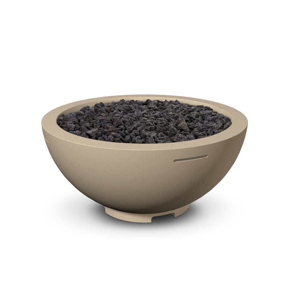 American Fyre Designs 32-Inch Round Propane Fire Bowl in Black Lava - 733-BA-11-M6PC
