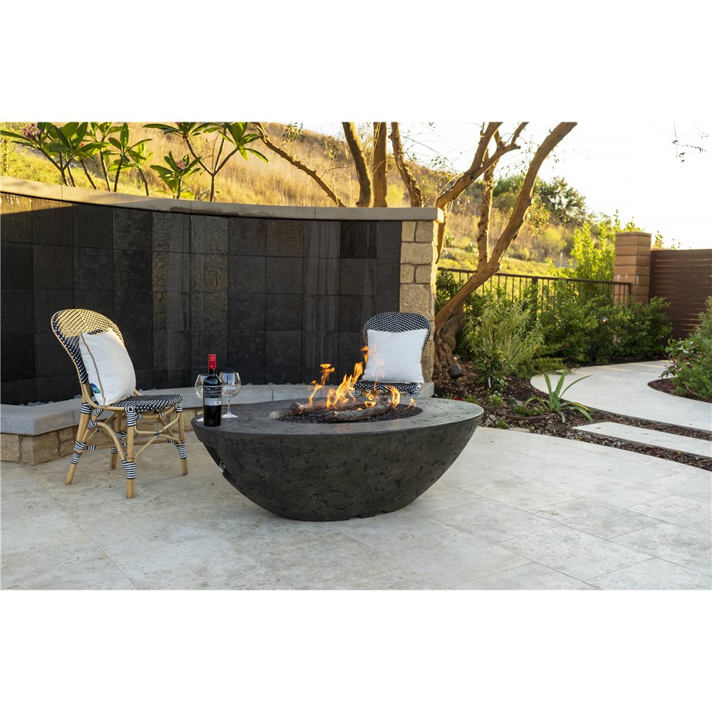 American Fyre Designs Calais Oval Propane Fire Table in Smoke - 759-SM-11-M4PC
