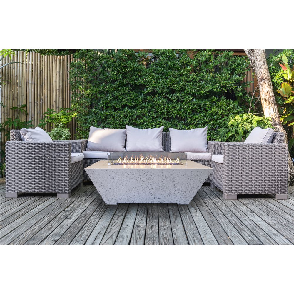 Grand Canyon Olympus 60 x 30-Inch Rectangular Propane Fire Pit Table, 24-Inch Tall, in White - ORECFT-603024-WHT-P - image 2