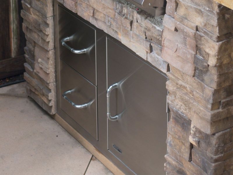 Bull 30-Stainless Steel Access Door & Double Drawer Combo with Reveal - 25890 - Installed