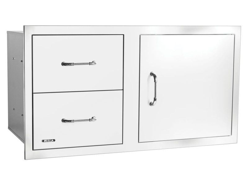 Bull 30-Stainless Steel Access Door & Double Drawer Combo with Reveal - 25890 - Angled View