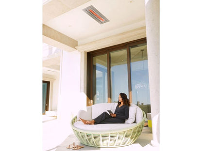 Bull Power Warm 48-Inch 5000-watt Infrared Dual Mount Outdoor Heater - 26200 - A Woman setting