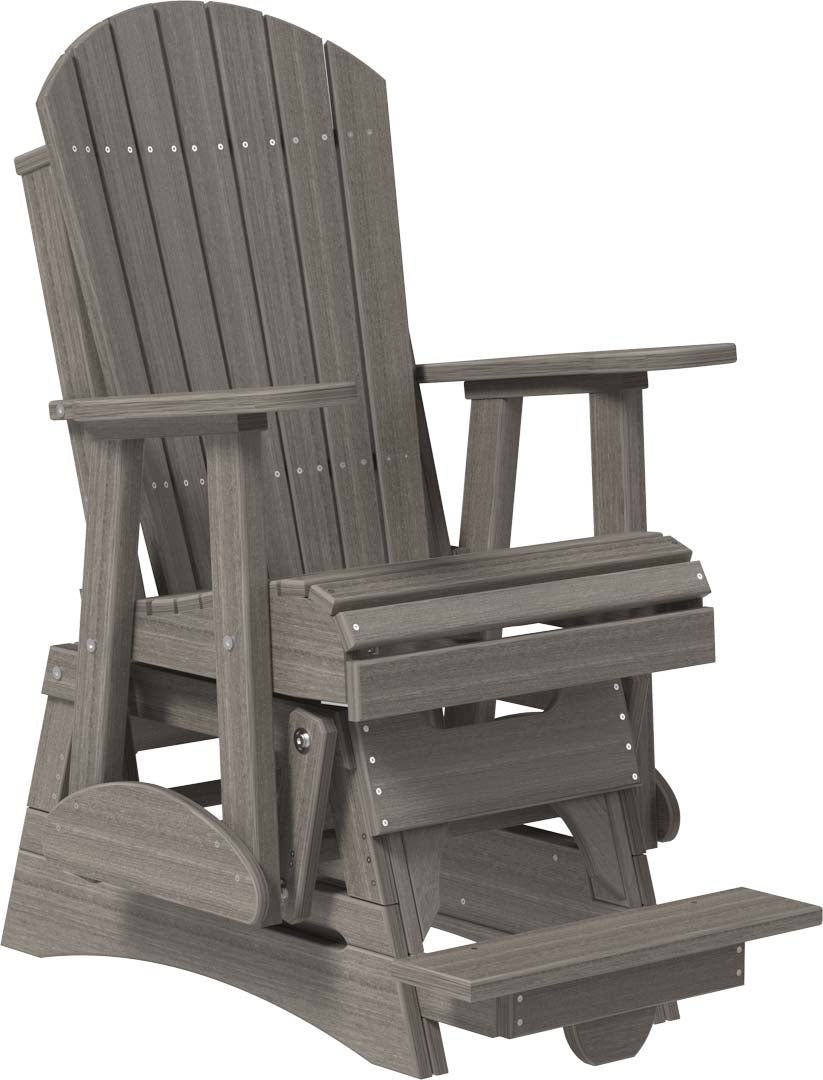 LuxCraft 2′ Adirondack Balcony Glider Chair - 2APBAG - Coastal Gray