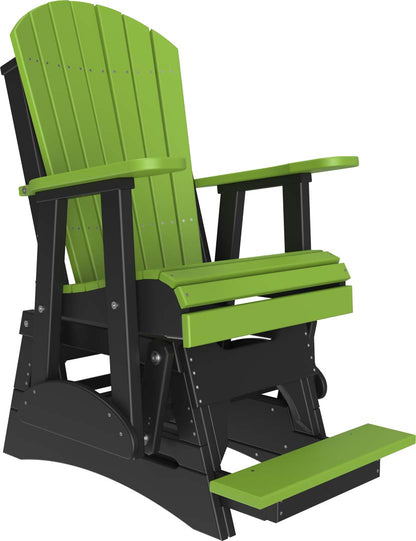 LuxCraft 2′ Adirondack Balcony Glider Chair - 2APBAG - Lime Green / Black