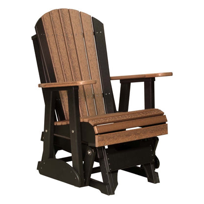 LuxCraft 2′ Adirondack Glider Chair - 2APG - Antique Mahogany / Black