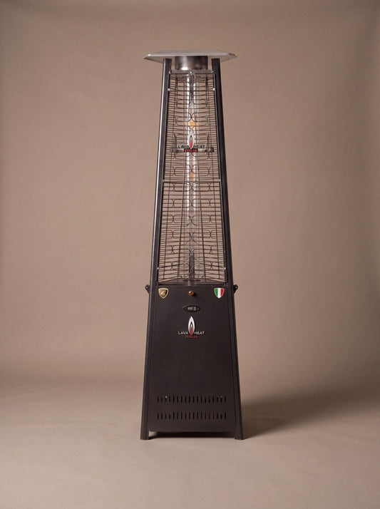 Lava Heat Italia 2G Flame Tower patio heater in Hammered Black – product view