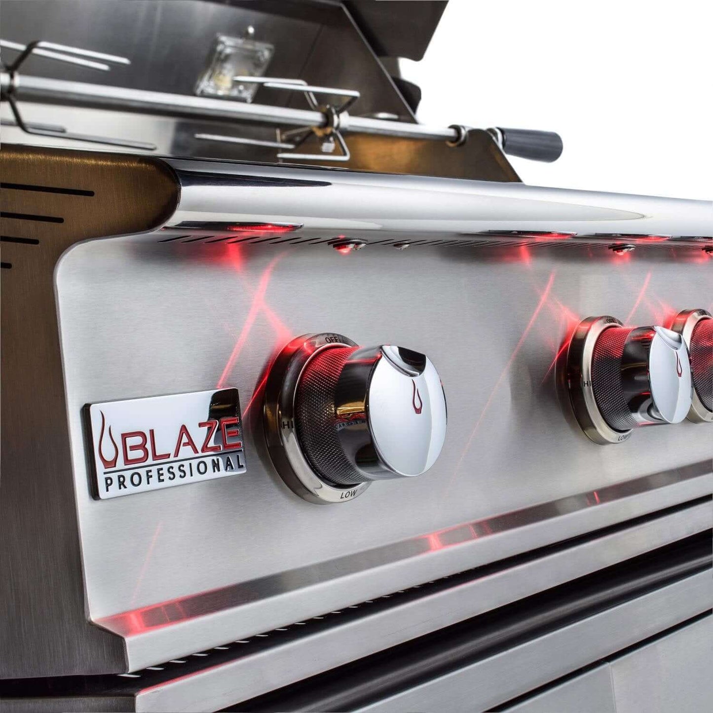 Blaze BLZ-4PRO-LP Professional LUX 44-Inch 4-Burner Built-In Grill With Rear Infrared Burner - Contoured Control Panel