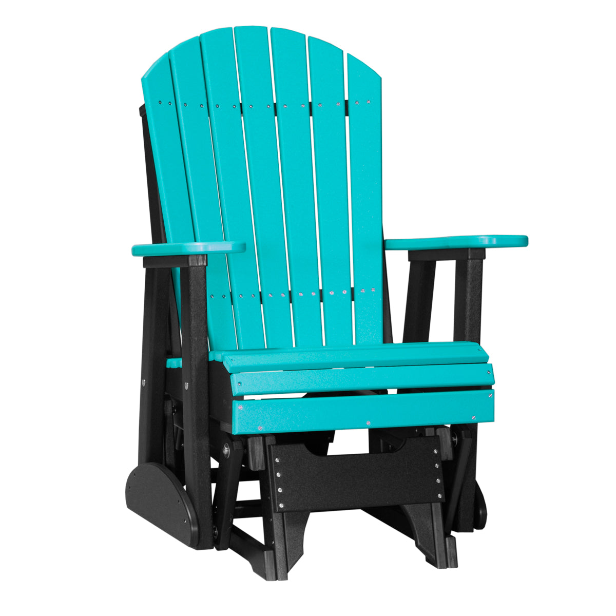 LuxCraft 2′ Adirondack Glider Chair - 2APG - Aruba Blue / Black