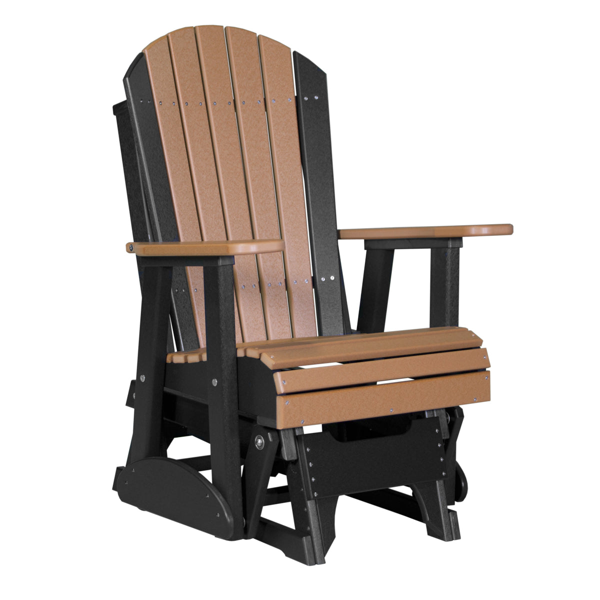 LuxCraft 2′ Adirondack Glider Chair - 2APG - Cedar / Black