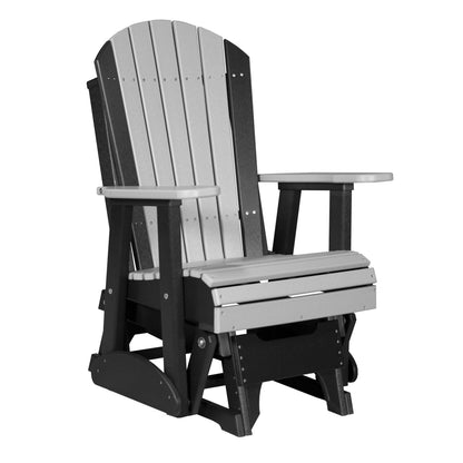 LuxCraft 2′ Adirondack Glider Chair - 2APG - Dove Gray / Black