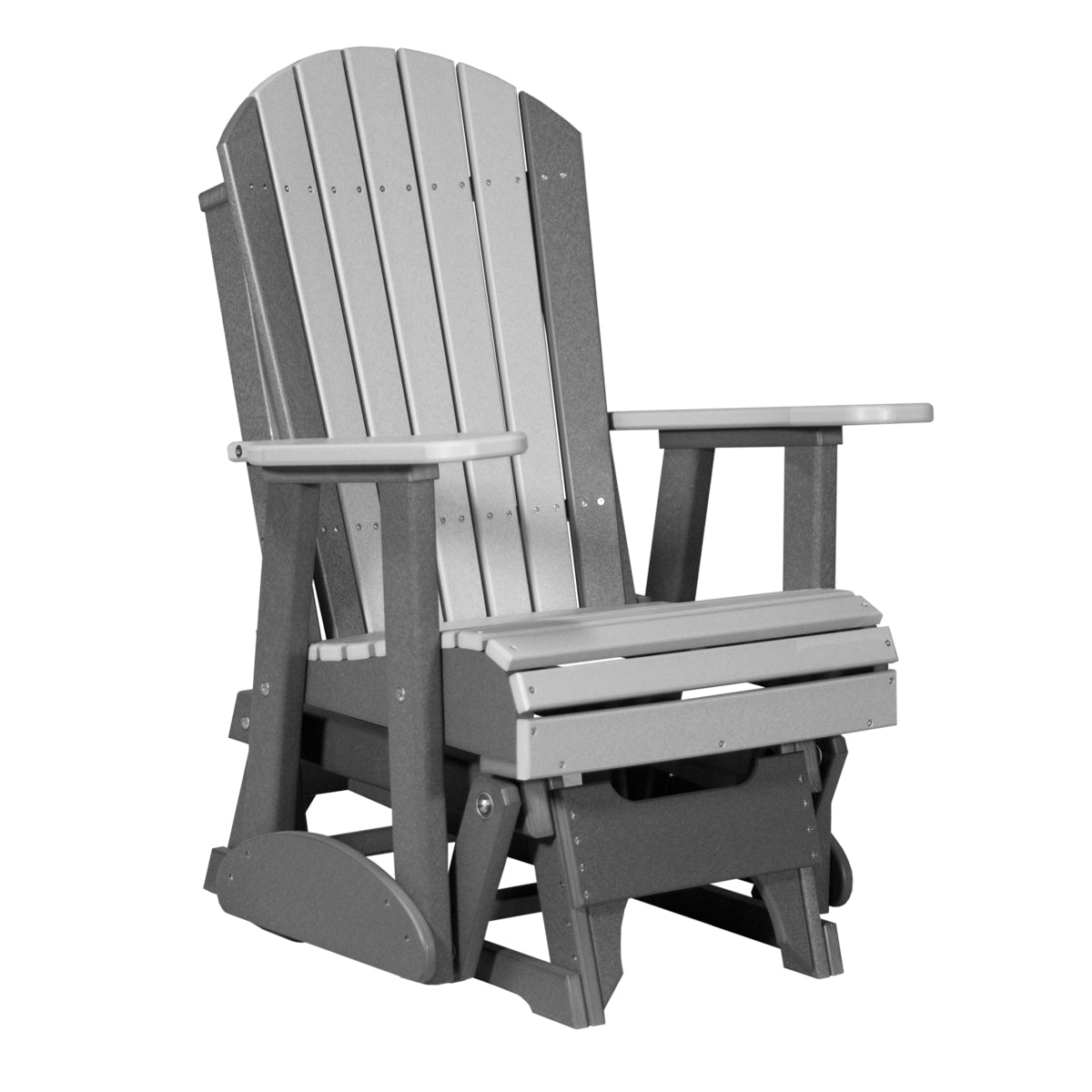 LuxCraft 2′ Adirondack Glider Chair - 2APG - Dove Gray / Slate