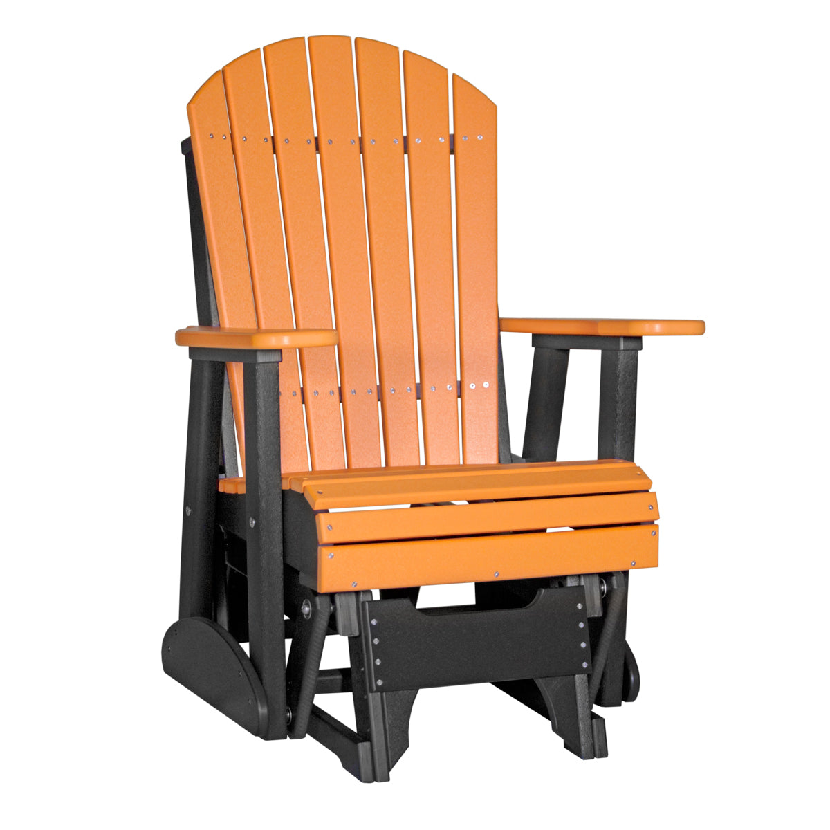 LuxCraft 2′ Adirondack Glider Chair - 2APG - Tangerine / Black