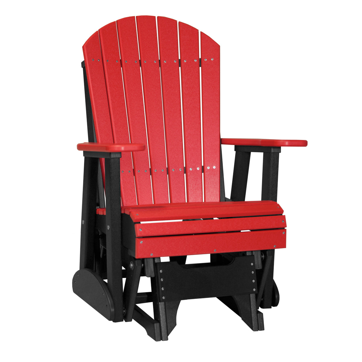 LuxCraft 2′ Adirondack Glider Chair - 2APG - Red / Black