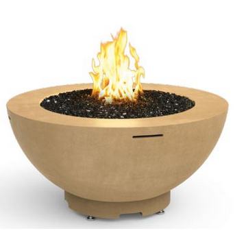 American Fyre Designs 48-Inch Round Propane Fire Bowl in Travertine - 731-TR-11-M6PC
