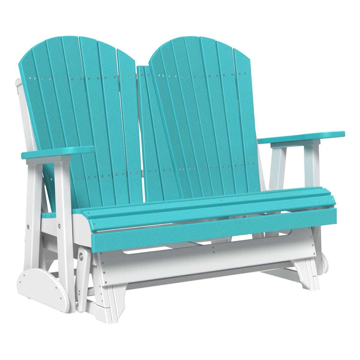 LuxCraft 4′ Adirondack Glider - 4APG - Aruba Blue / White