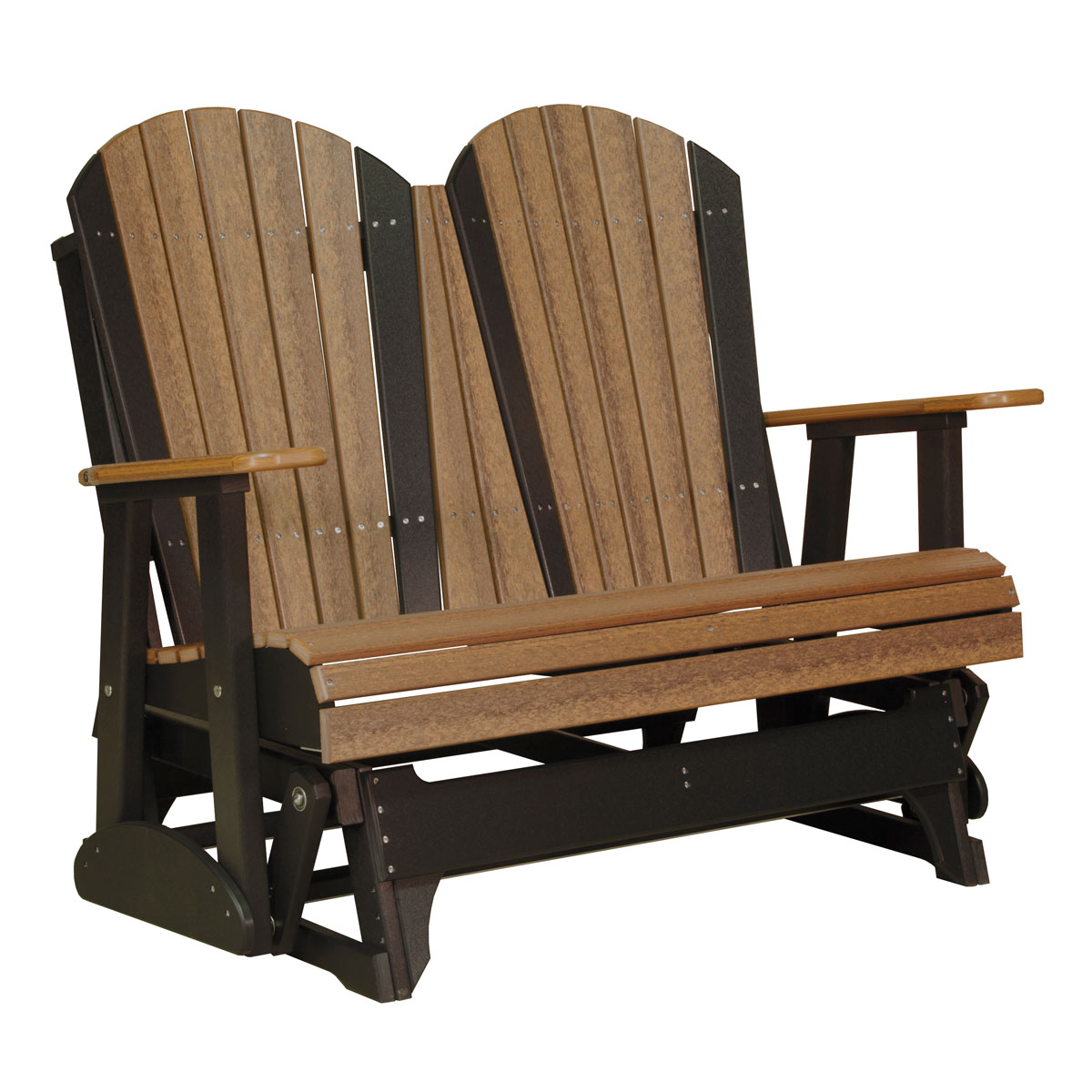 LuxCraft 4′ Adirondack Glider - 4APG - Antique Mahogany / Black