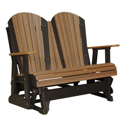 LuxCraft 4′ Adirondack Glider - 4APG - Antique Mahogany / Black