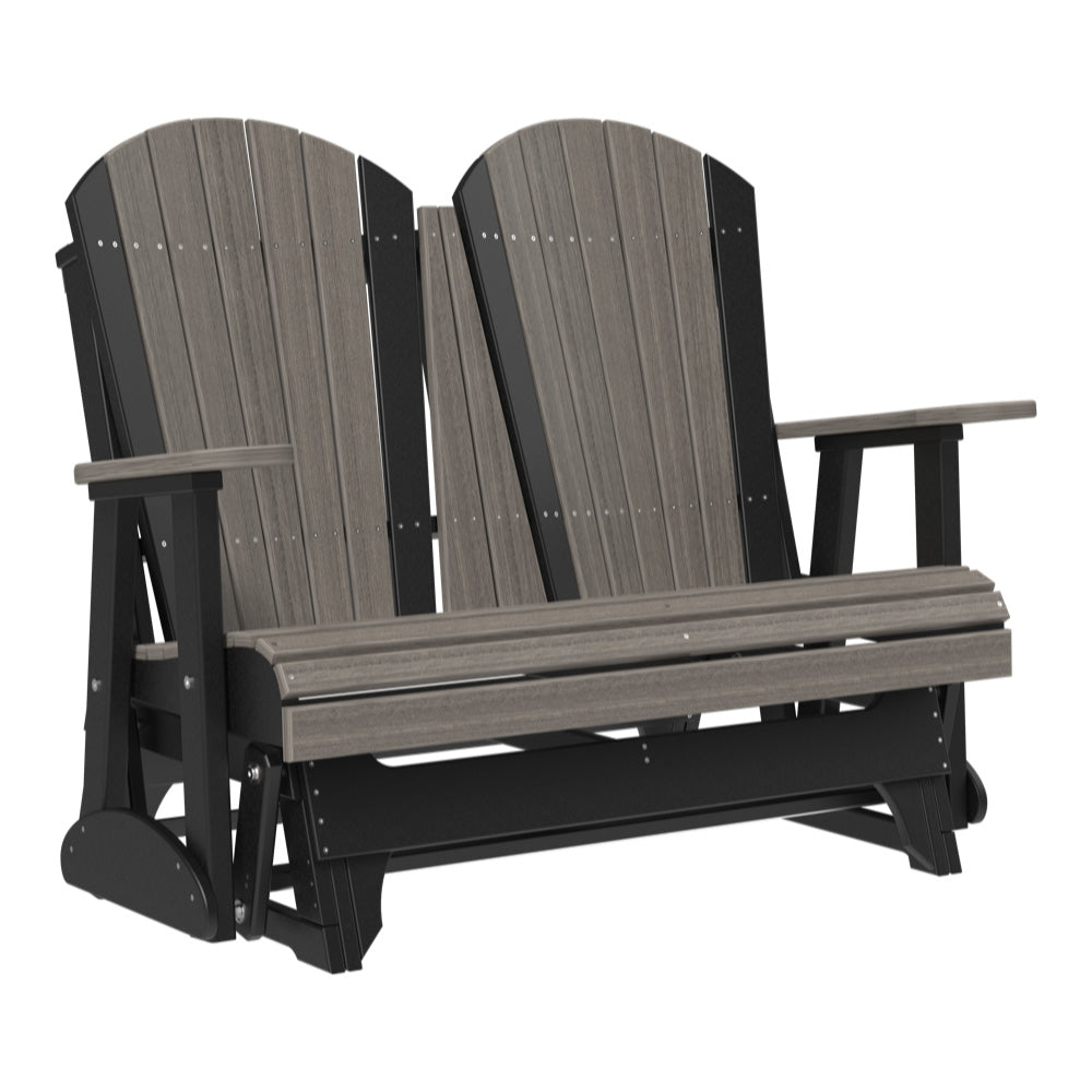 LuxCraft 4′ Adirondack Glider - 4APG - Coastal Gray / Black