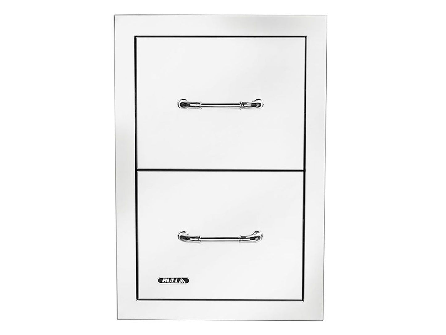 Bull 15-Inch Stainless Steel Double Access Drawer with Reveal - 56990 - Front View