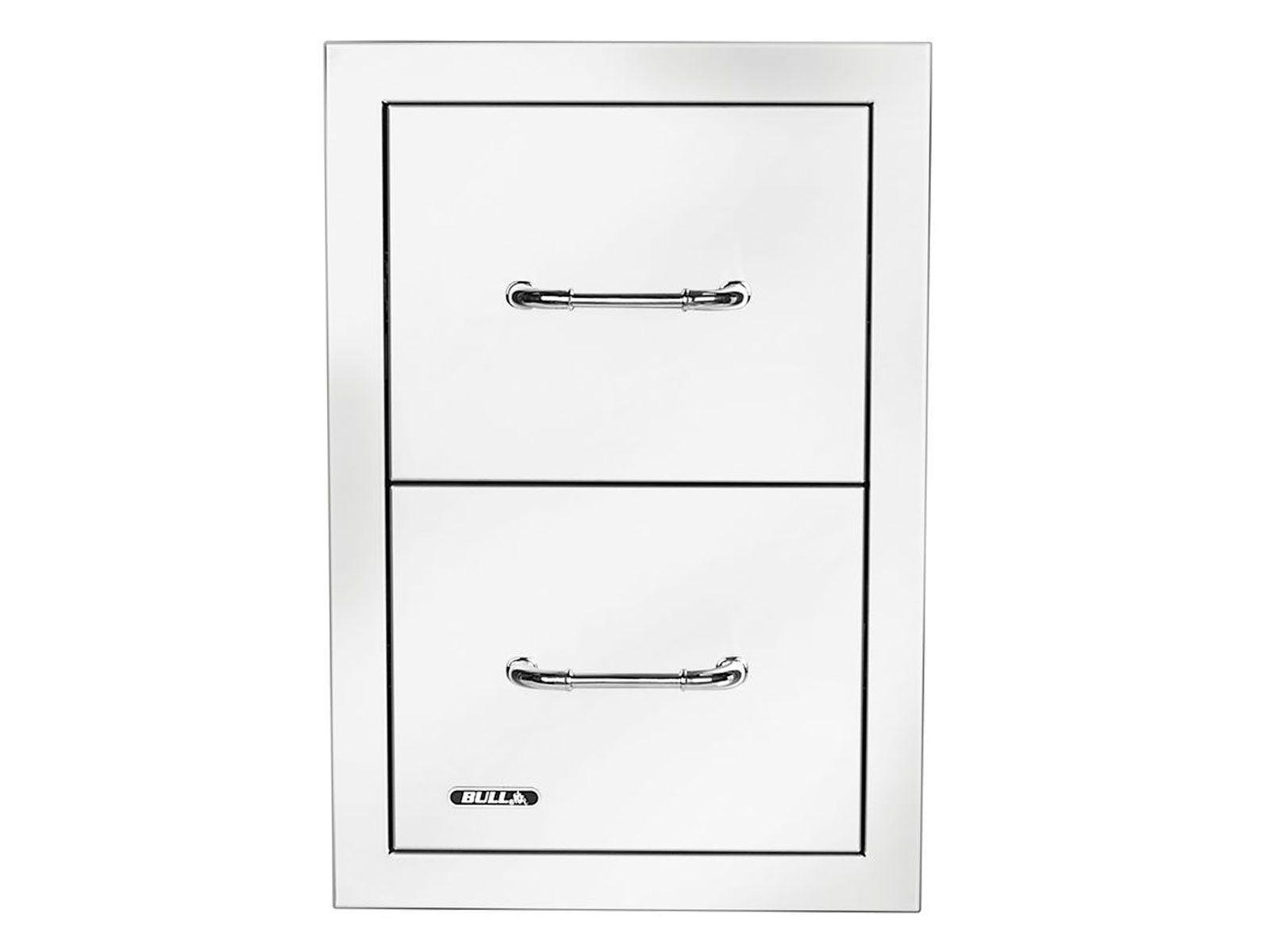 Bull 15-Inch Stainless Steel Double Access Drawer with Reveal - 56990 - Front View