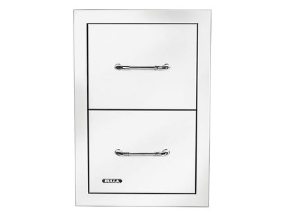 Bull 15-Inch Stainless Steel Double Access Drawer with Reveal - 56990 - Front View