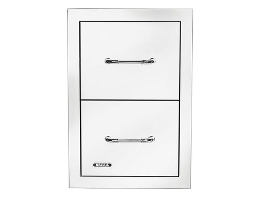 Bull 15-Inch Stainless Steel Double Access Drawer with Reveal - 56990 - Front View