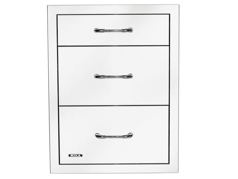 Bull 21-Inch Stainless Steel Triple Access Drawer with Reveal - 58120 - Front View