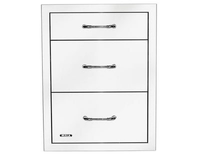 Bull 21-Inch Stainless Steel Triple Access Drawer with Reveal - 58120 - Front View