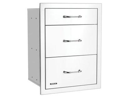 Bull 21-Inch Stainless Steel Triple Access Drawer with Reveal - 58120 - Angled View