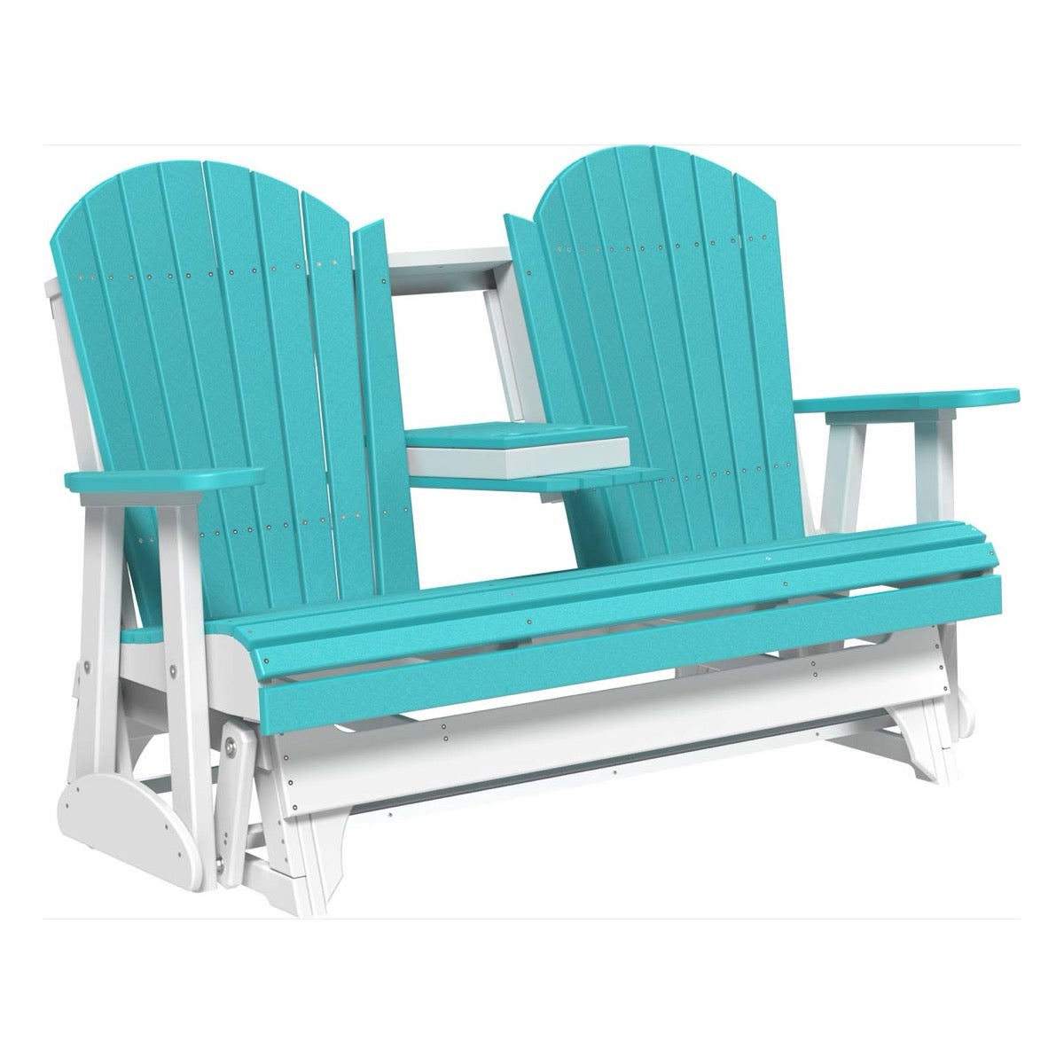 LuxCraft 5′ Adirondack Glider - 5APG - Aruba Blue / White