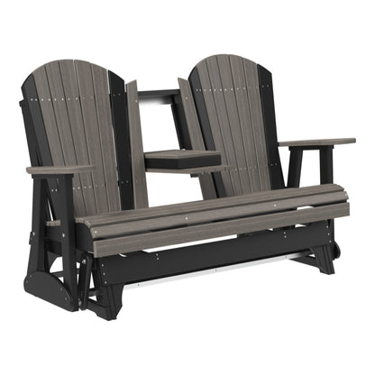 LuxCraft 5′ Adirondack Glider - 5APG - Coastal Gray / Black