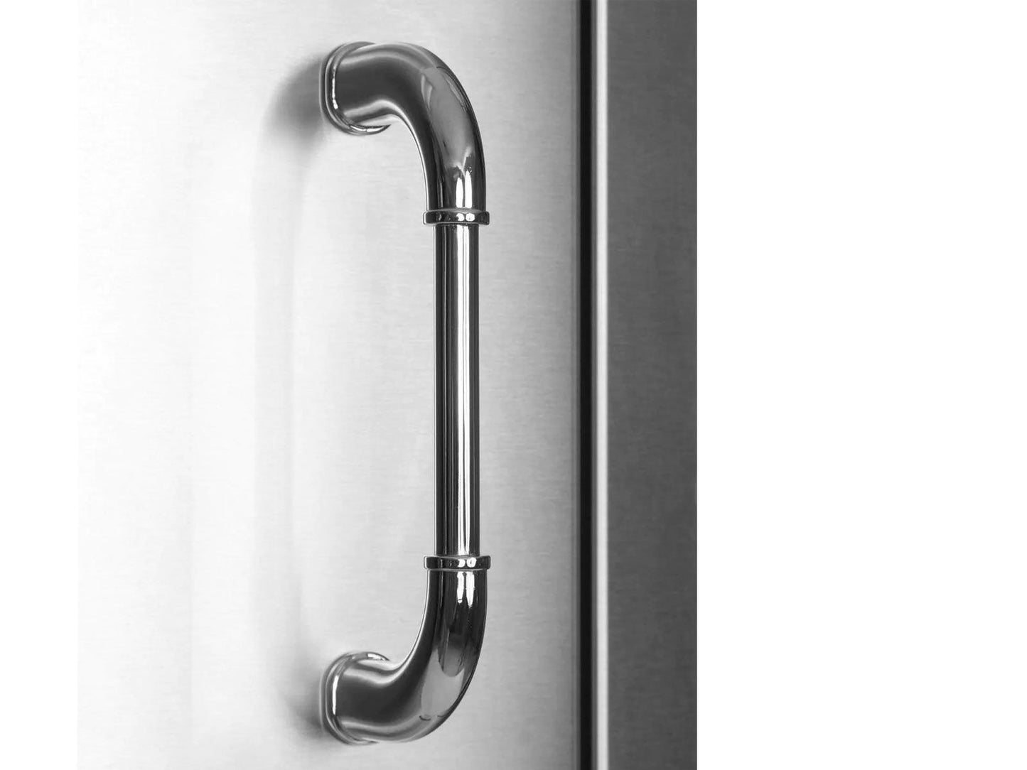 Bull 18-Inch Left Hinged Stainless Steel Single Vertical Access Door with Reveal - 98560 - Handle Detail